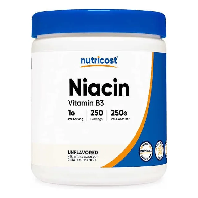 Nutricost Niacin Vitamina B3 1000mg 250gr 250 Serv Sabor Sin Sabor