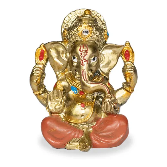 Mini Ganesha Pequena Resina Decoração Vermelha 4x5cm