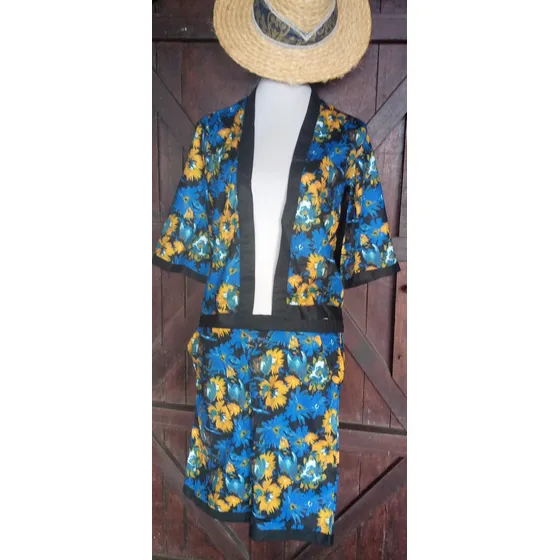 Conjunto Playero Damas. Lindo Estampado. Talla S. Nuevo