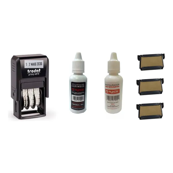 Tinta Vinil Preta Trodat 4810 - 3 Refis 30 Ml