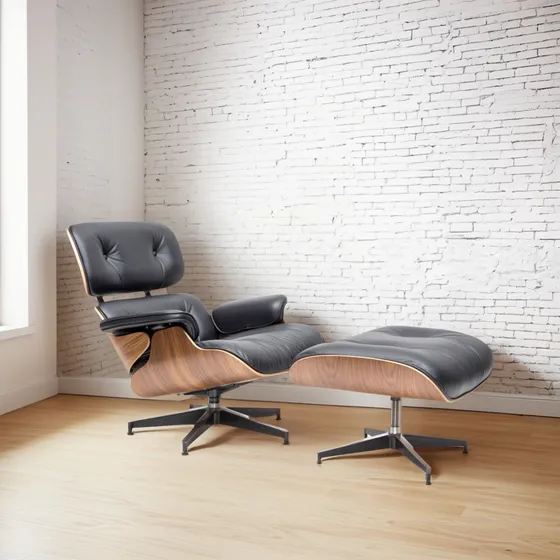 Sillón Eames Miller Con Ottoman Lounge Chair Poltrona Relax