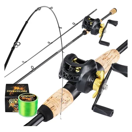 Kit Vara De Pesca Carbon 1,8m E Carretilha Sougayilang Cor 6 Esquerdo