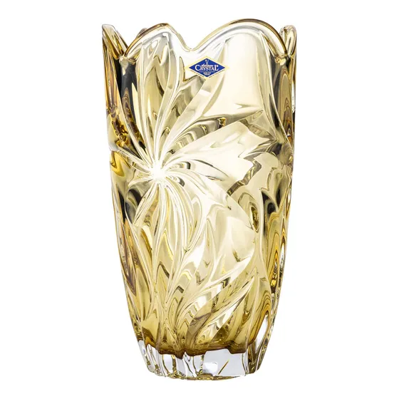 Florero De Cristal Bohemio Con 11 Flores. Cristal Sin Plomo,