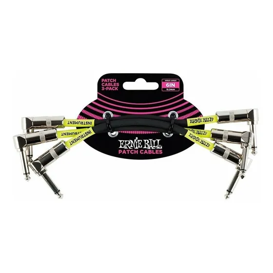 Pack X3 Cable Interpedal L 15 Cm Negro Ernie Ball P06050