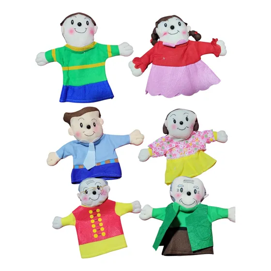 Kit De Títeres De Mano Con Diseño De Familia  X6 Marionetas