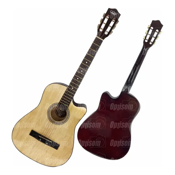 Violão Corda Aço Cutway 96cm Acústico Mxt Tensor Ajustavel Cor Marrom Orientação da mão Destro