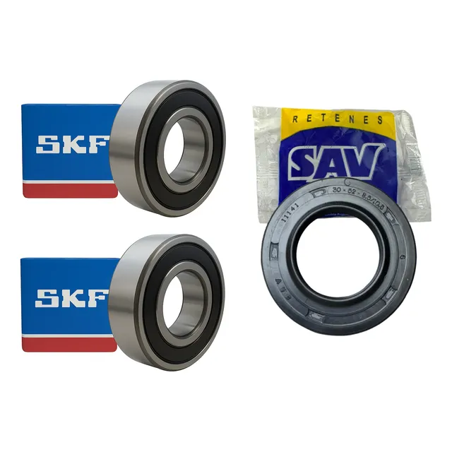 Kit Rulemanes Reten Lavarropas Drean Next 8.12 Skf 6204 6205