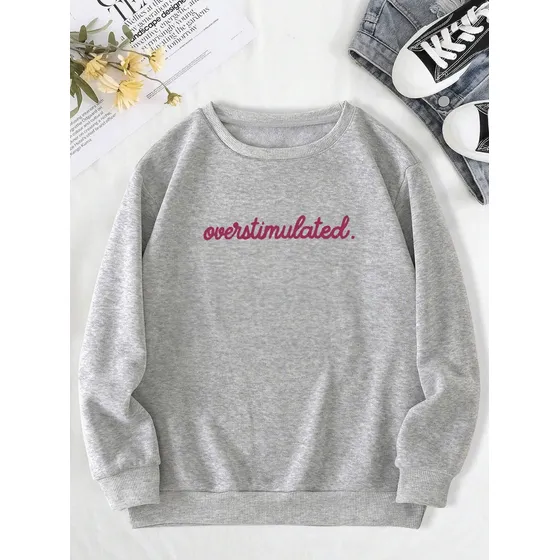 Buzo Estampado Overstimulated Shein Importado De Friza