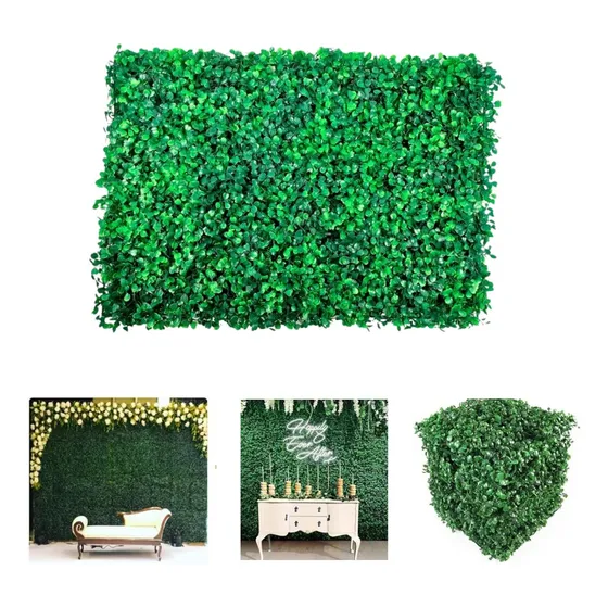 Kit C/10 Jardim Vertical Artificial Placa Buchinho 60x40cm Muro Verde Realista Premium Marca Hibo