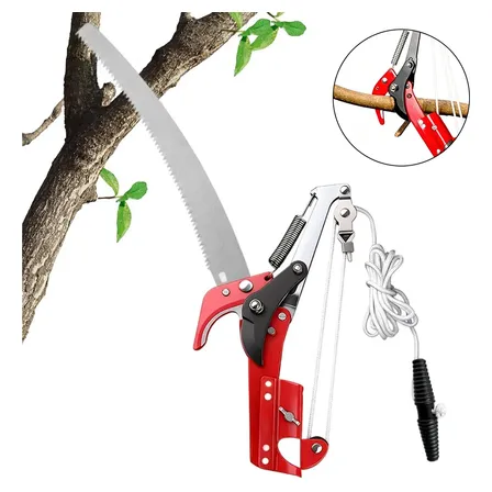 Serrote Podador 2 Em 1 Profissional Para Galhos Altos Vermelho