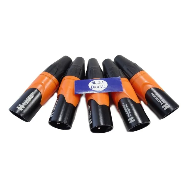 Plug Canon 5pz Harden Pl-1518or 3 Puntas Con Seguro Naranja