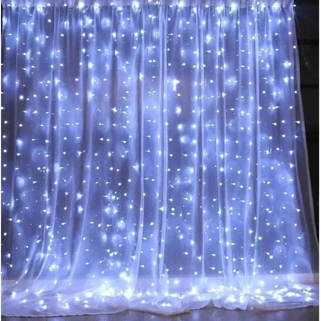 Lluvia De 200 Luces Azules Led  Cortina  2x2m -silverled