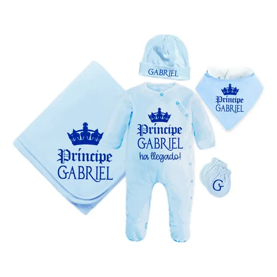 Set De Nacimiento 100% Algodón Pima Con El Nombre De Tu Bebe