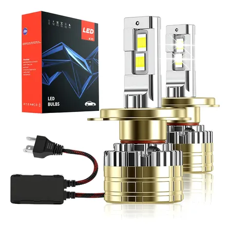 Lâmpada Led Ultra Para Farol De Carro (par) 300w H4 H1 H3 H7 H4 Dourado Branco-frio