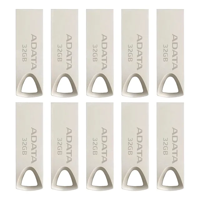 Kit 10 Memoria Usb 32gb Adata Metalicas ! Color Plateado Uv210