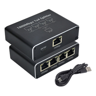 Divisor De Red Gigabit 1 En 4 Divisor De Cable De Red Rj45 Divisor De Red Gigabit 1 En 4 Divisor De Cable De Red Rj45