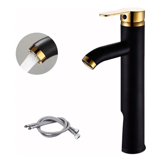 Llave Monomando Vanitorio Alto Acero Inoxidable 3 Colores