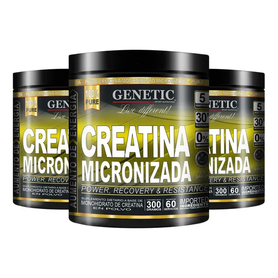 6 Meses Creatina Monohidrato Micronizada 100% Pura Genetic Sabor Neutro