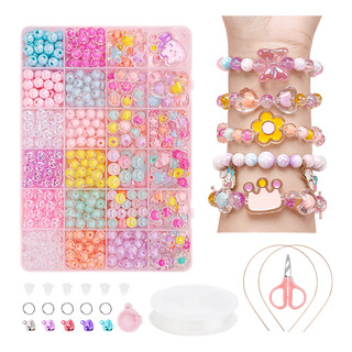 Kit Cuentas Pulseras Para Hacer Pulseras Niña Diy 500 Pzs Kit Cuentas Pulseras Para Hacer Pulseras Niña Diy 500 Pzs