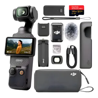【美品】DJI Osmo Pocket 3 Creator Combo DJI Combo Criador Osmo Pocket 3, Câmeras Vlogging com CMOS