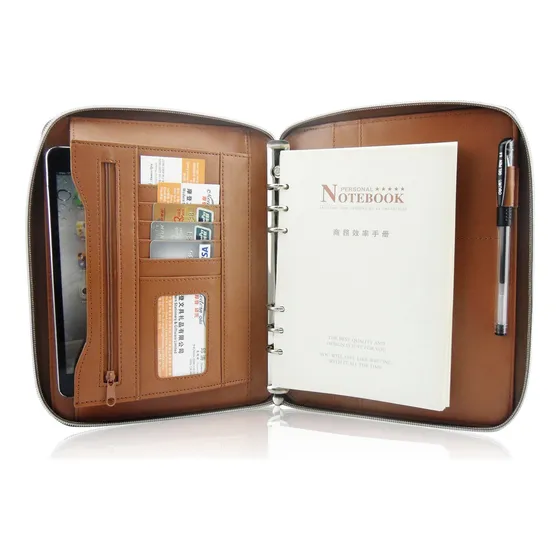 Cuaderno Folders Organizer Con Cremallera, Bisofice, Marrón