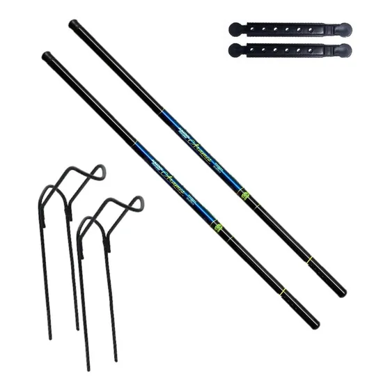 2x Vara Telescópica Pesca + Suporte Enrolador Albatroz 3,0m
