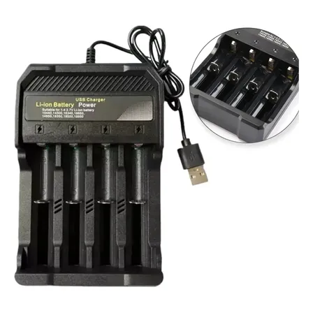 Cargador Para 4 Baterías Li-ion 18650 Inteligente, 1.2a Max