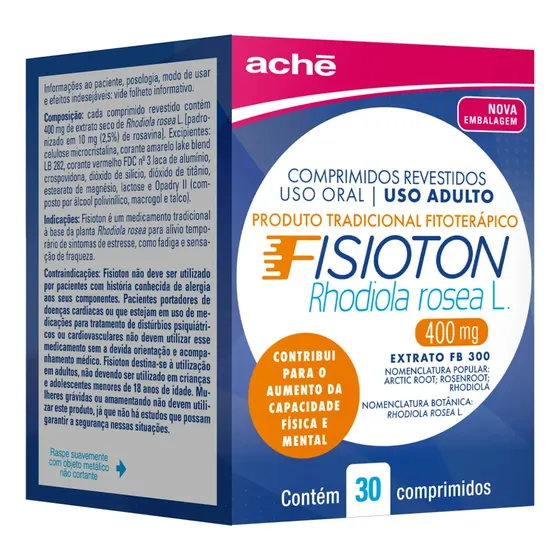 Fisioton 400mg Rhodiola 30 Comprimidos Ache Lab.
