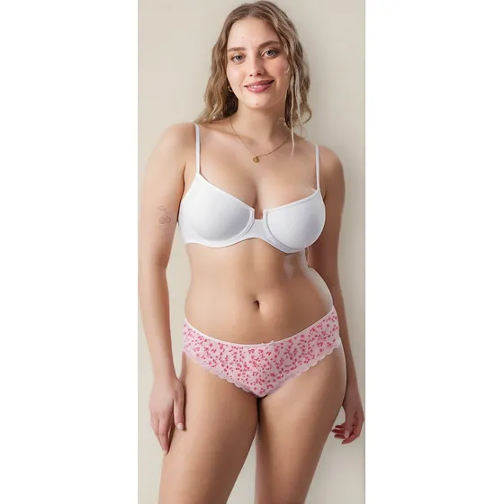 Sol Y Oro Culotte Rosa Algodón Y Puntilla Edición Navidad