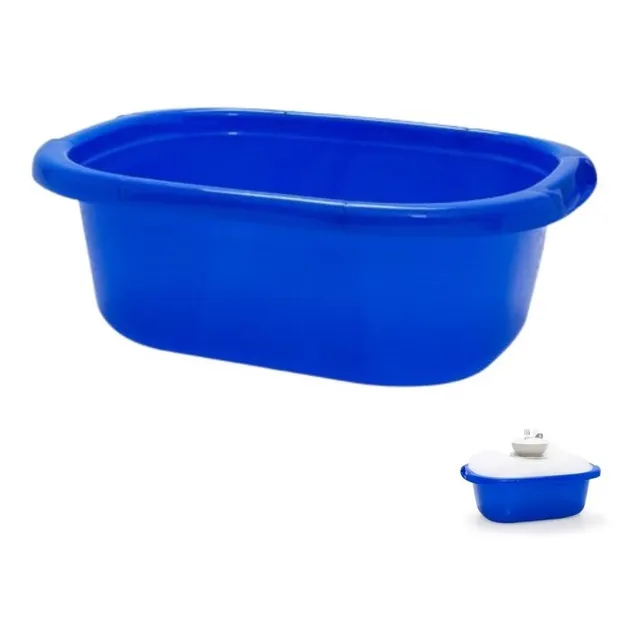 Tina Ovalada Plástico Resistente Cubasa 25 Litros Azul