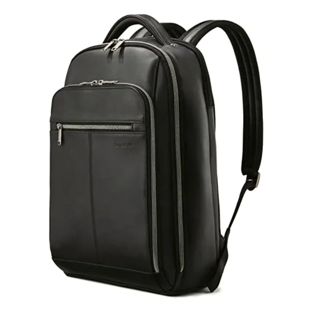 Samsonite Mochila Clásica De Piel, Negro, Una Talla