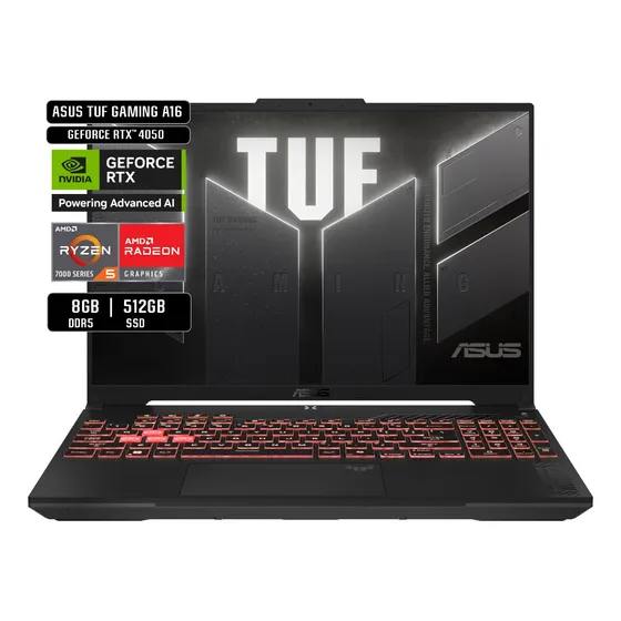 Laptop Asus Tuf Gaming A16 Fa607 Amd R5 Rtx4050 8gb 512gb Gris