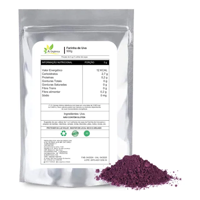 Farinha De Uva Rica Em Fibras E Revesratrol 500g
