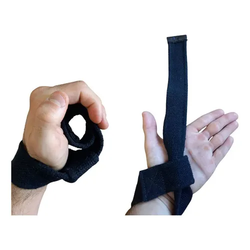 Strap Para Musculação Academia E Cross - Treino Pesado Cor Preto