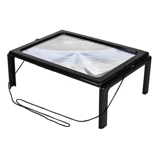 Lupa Fresnel 3x Luz Led C Pies De Apoyo Lectura Maculopatia
