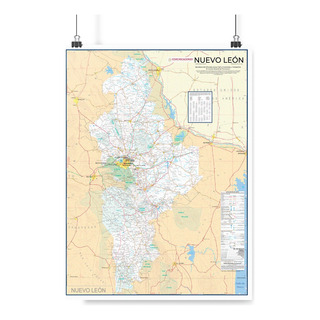 Mapa Nuevo León Gigante 160x130 Para Pared Mapa Nuevo León Gigante 160x130 Para Pared
