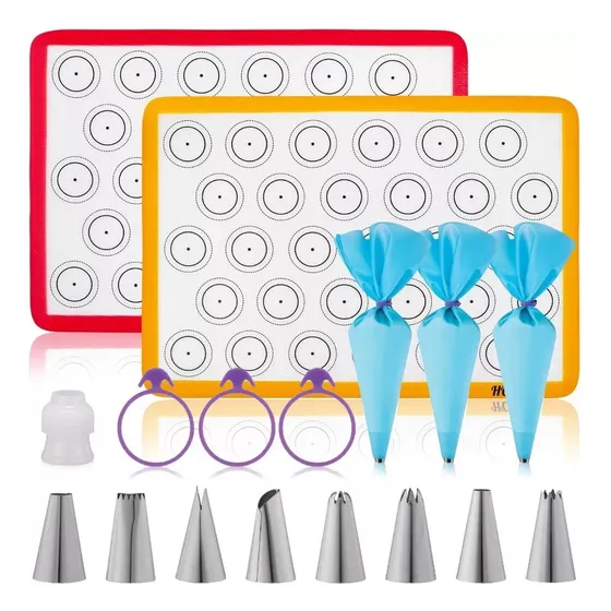 2 Mat Tapetes Silicon Galletas+8 Boquillas+3 Mangas +3 Lazos