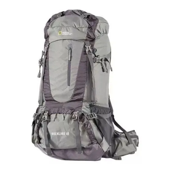 Mochila 60 Litros Rocklake National Geographic Impermeable Color Gris claro Diseño de la tela 420D Ripstop 600D Poliester