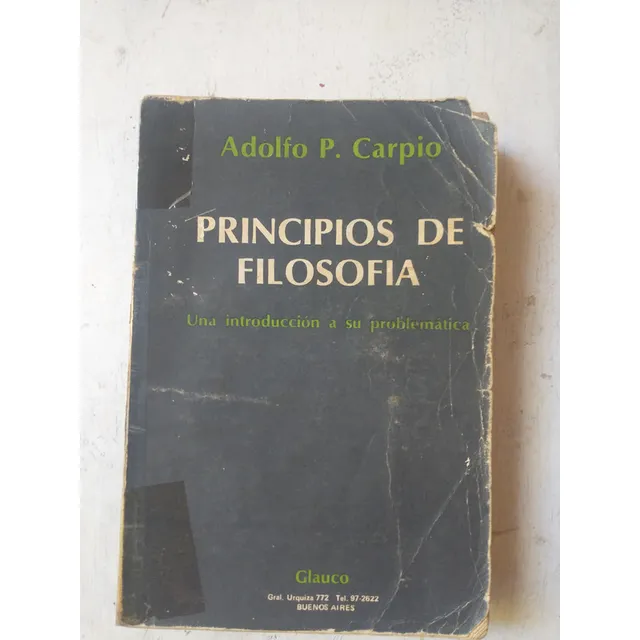 Adolfo P. Carpio: Principios De Filosofia