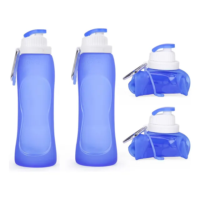 2 Botellas De Agua Plegables Portátiles Plegables De Silicon