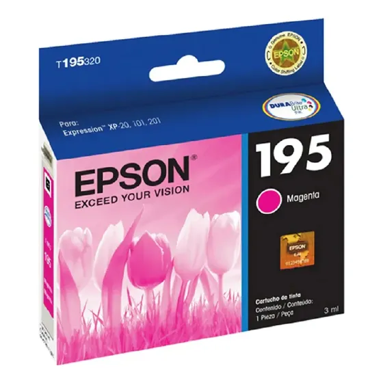 Cartucho De Tinta Epson T195 Magenta