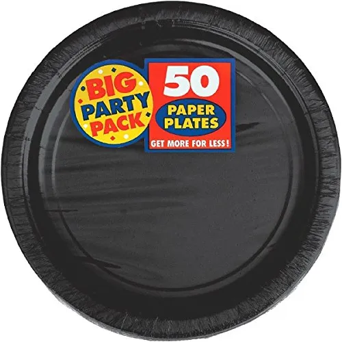 Big Party Pack Platos De Papel Negro Azabache | 7  | Pa...