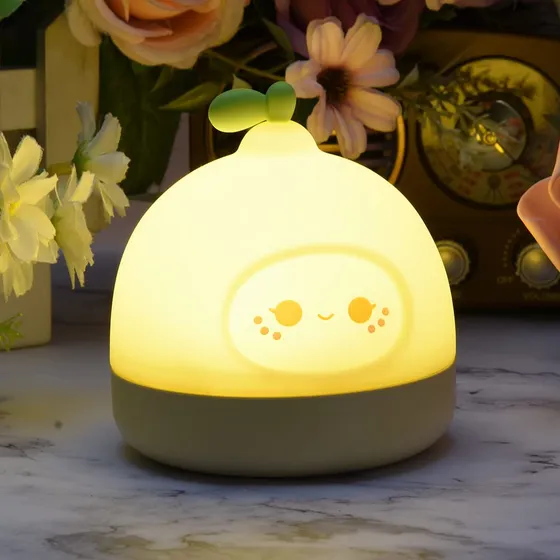 Luz Nocturna Limon Lampara Fruta Silicona Recargable Usb Ojo