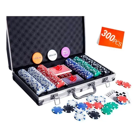 Set De Poker 300 Fichas + Maletin + Dados + Cartas + Dealer