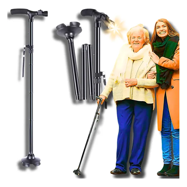 Baston 4 Pata Apoyos Baston Plegable Aluminio Graduable