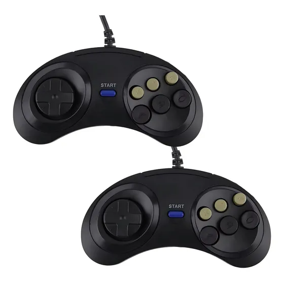 Kit 2 Controle Compatível Mega Drive 3 Master System Sega