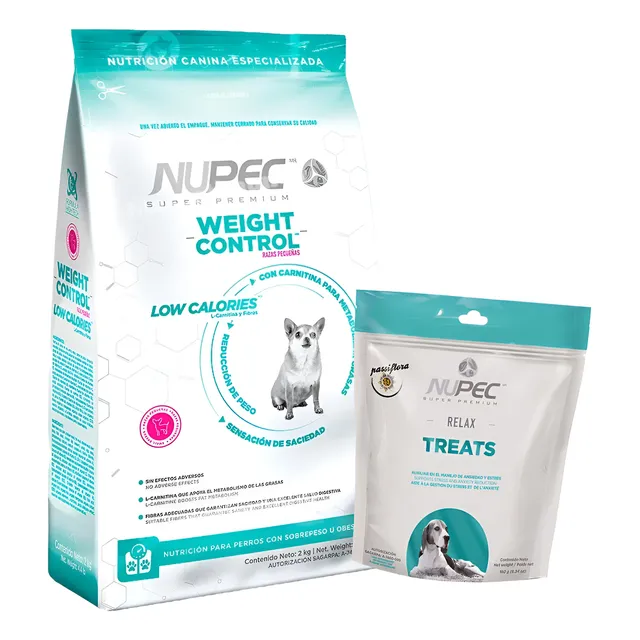 Nupec Weight Control Pequeña 8 Kg + Nupec Treats Relax 180 G