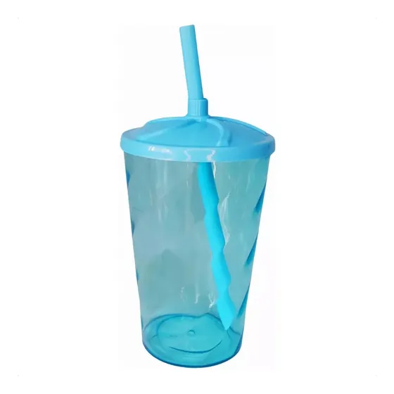 Kit 30 Copos Twister 300ml Liso Tampa Canudo Atacado Varejo