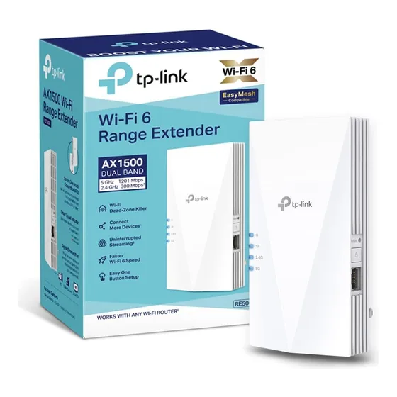 Extensor De Rango Tp Link Ax1500 Re500x Dualband Wifi6 Repe