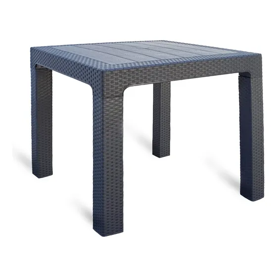 Mesa de exterior POO Simil Rattan de plástico color negro